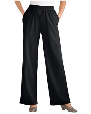 Woman Within Within Tall 7-day Knit Wide-leg Pant - Black