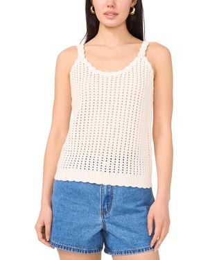 1.STATE Pointelle Knit Tank Top - Blue