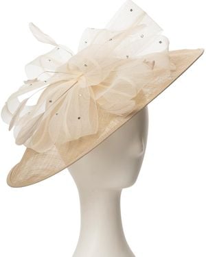 August Accessories Sinamay Imitation Pearl Fascinator Hat - Natural