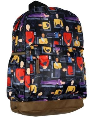 Star Trek Backpack Tng Picard Deanna Troi Enterprise Character All-over Print School Book Bag - Blue