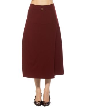 Alexia Admor Eres Flared Midi Skirt With Front Detail