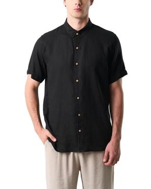 Velez Men Short-sleeve Linen Shirt - Black
