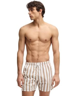 BOSS Boss By Printed Quick-drying Swim Shorts - White