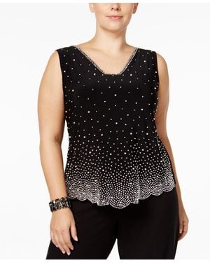 Msk Plus Size Embellished Blouse - Black