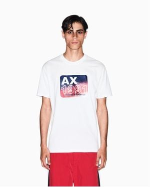 ARMANI EXCHANGE | Grid Box " X 1991" Bdge Grphic T-shirt - White