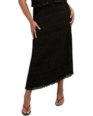 City Chic Emelia Shirred Skirt - Black