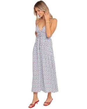 Petal & Pup Freesia Midi V-neck Sleeveless Dress - White