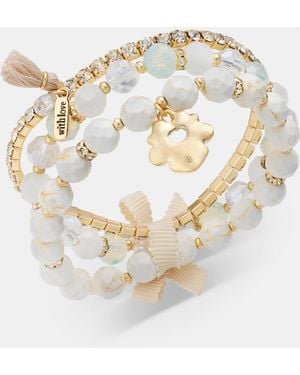 Lonna & Lilly 3-pc. Set Beaded Stretch Bracelets - White