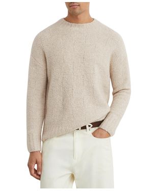 Reiss Clarence Wool-cashmere Blend Boucle Knit Crewneck Sweater - Natural