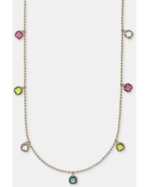 Ralph Lauren Gold-tone 16" Shaky Station Collar Necklace - White