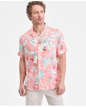 Club Room Elevated Kurt Regular-fit Floral Button-down Camp Shirt - Pink