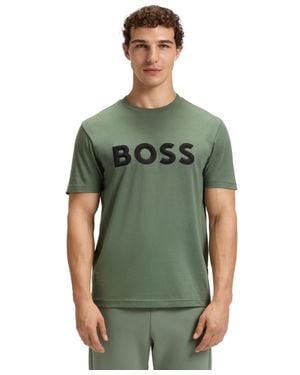 BOSS Boss By 3d Logo Cotton-jersey T-shirt - Green
