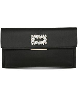 Badgley Mischka Woman's Sarah Slim Envelope Clutch With Brooch - Black