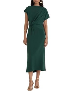 Reiss Beth Off-the-shoulder Midi Side-slit Dress - Green