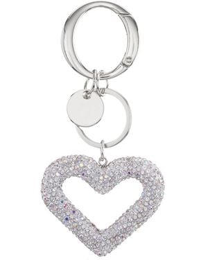 Nina Heart Crystal Bag Charm - White