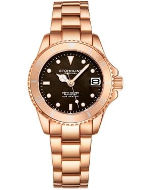Stuhrling Diver Depth Master 3950l Quartz 32mm Fashion Watch - Pink
