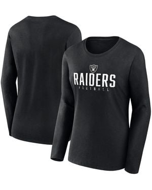 Fanatics Las Vegas Raiders Plus Size Foiled Play Long Sleeve T-shirt - Black