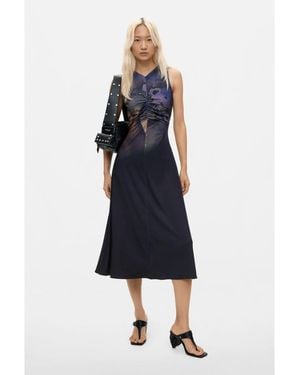 Desigual Knit A-line Midi Dress - Blue
