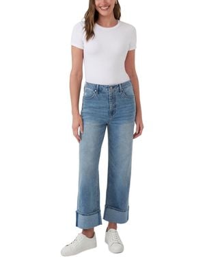 Seven7 baggy High-rise Cuffed Jeans - Blue