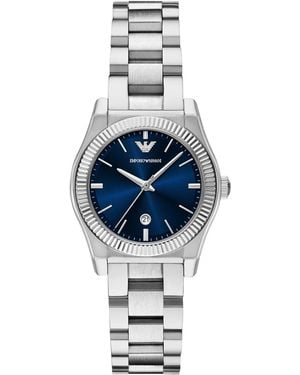 Emporio Armani Three-hand Stainless Steel Watch - Blue