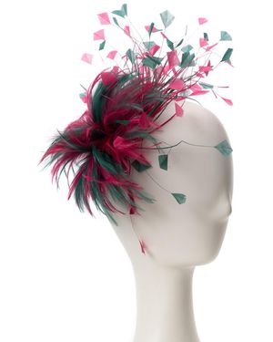 August Accessories Multi-feather Fascinator Hat - Pink