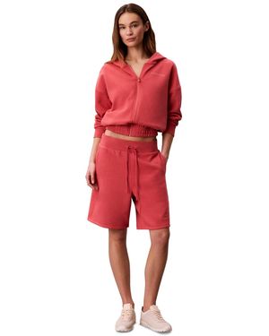 Calvin Klein Fleece Mid Rise Shorts - Red