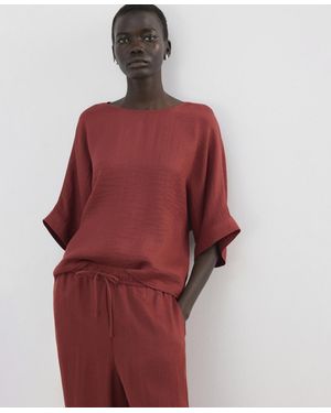 Mango Three-quarter-sleeve Blouse - Red