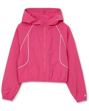Lands' End Girls Active Long Sleeve Hooded Track Jacket - Pink