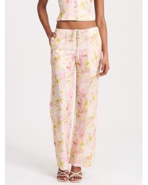 Miss Circle Laureen Linen Straight Pants - Multicolor