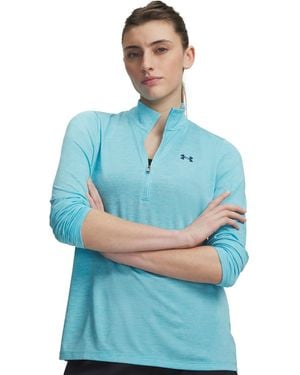 Under Armour Twist Tech Quarter-zip Logo Top - Blue