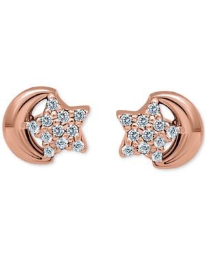 Giani Bernini Pave Star & Moon Stud Earrings - White