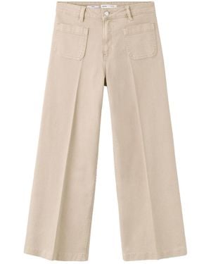 Mango High-rise Wide-leg Jeans - Natural