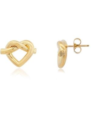 The Lovery Heart Knot Stud Earrings 14k Gold-plated Sterling Silver - Metallic