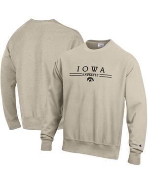 Champion Iowa Hawkeyes Heavyweight Reverse Weave Crewneck Sweatshirt - Gray