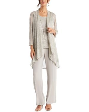 R & M Richards Petite 3-pc. Metallic Jacket - White