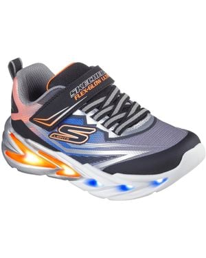Skechers Little Kids S Lights: Flex-glow Ultra Fastening Strap Light-up Casual Sneakers From Finish Line - Blue