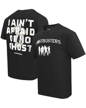 FREEZE MAX And Ghostbusters Afraid Of No Ghosts Dropped Shoulder T-shirt - Black