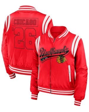 WEAR by Erin Andrews Chicago Blackhawks Baller Full-zip Bomber Jacket - Red