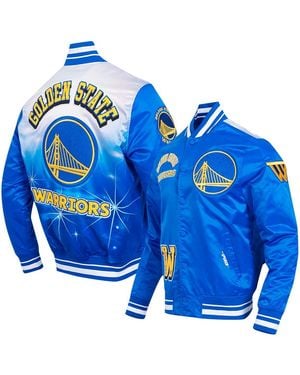Pro Standard Golden State Warriors Sublimated Satin Full-snap Jacket - Blue