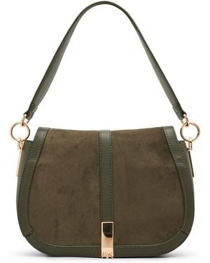 Anne Klein Saddle Medium Flap Crossbody Handbag - Green