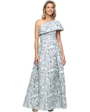 Alex Evenings One-shoulder Jacquard Ball Gown - White