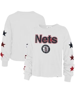 '47 '47 Brooklyn Nets 2021/22 City Edition Call Up Parkway Long Sleeve T-shirt - White