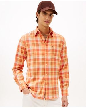 Tommy Hilfiger Blend Check Shirt - Orange