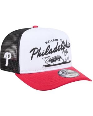 KTZ White/red Philadelphia Phillies Foodie A-frame 9fifty Trucker Snapback Hat - Pink