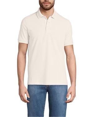 Lands' End Big & Tall Short Sleeve Travel Kit Polo - White