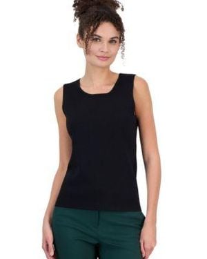 Anne Klein Scoop Neck Sleeveless Tank - Black