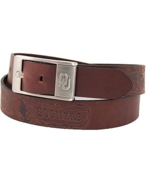 Eagles Wings Oklahoma Sooners Brandish Leather Belt - Brown