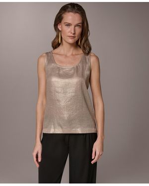 Donna Karan Scoop Neck Camisole Top - Brown