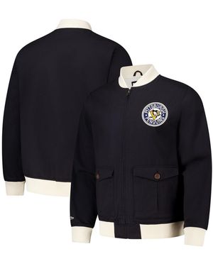 Mitchell & Ness Pittsburgh Penguins Vintage Coaches Cotton Twill Full-zip Jacket - Blue