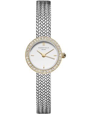 ROSEFIELD Mini Small Edit Two Tone Stainless Steel Bracelet Watch 20.4mm - White